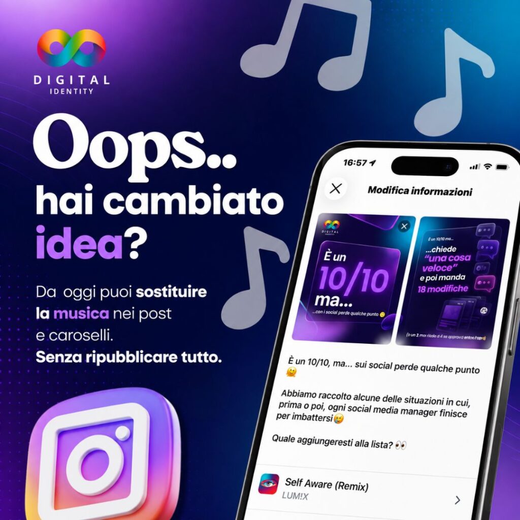 Adesso puoi cambiare la musica ai tuoi post su Instagram!